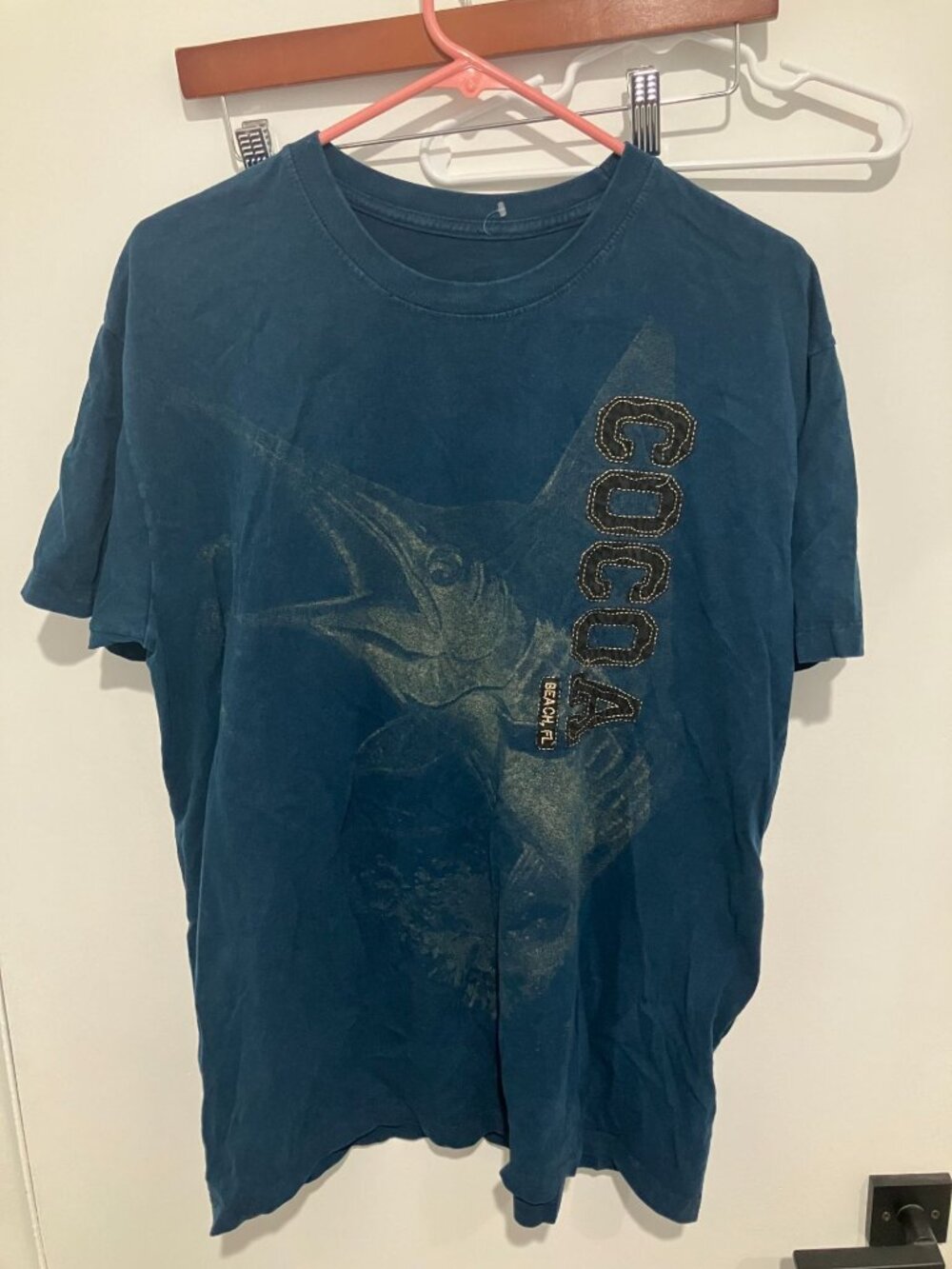 Cocoa Beach, FL Men's Marlin T-Shirt, Blue/Black, Size Large